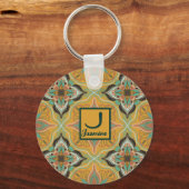 水彩モロッコイエローフローラ キーホルダー (正面)