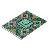 水彩モロッコティール(緑がかった色)フローラ ノートブック (左側)