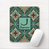 水彩モロッコティール(緑がかった色)フローラ パーソナライズされた マウスパッド (マウス)