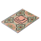 水彩モロッコピンクフローラ パーソナライズされた ノートブック (左側)