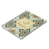 水彩モロッコフローラミントパーソナライズされた ノートブック (左側)