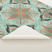 水彩モロッコヴィンテージフローラタイル シェルパブランケット (3/4)