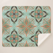 水彩モロッコヴィンテージフローラタイル シェルパブランケット (正面(横))