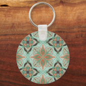 水彩モロッコヴィンテージフローラ パーソナライズされた キーホルダー (裏面)