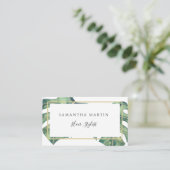 水彩モンスターグリーンリー金ゴールド名刺 名刺 (スタンド正面)