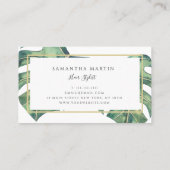 水彩モンスターグリーンリー金ゴールド名刺 名刺 (裏面)