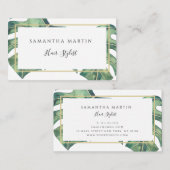 水彩モンスターグリーンリー金ゴールド名刺 名刺 (正面/裏面)