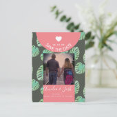 水彩モンスターズピンク日付ポストカードを保存 ポストカード (スタンド正面)