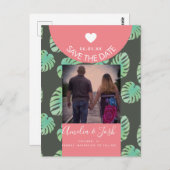 水彩モンスターズピンク日付ポストカードを保存 ポストカード (正面/裏面)