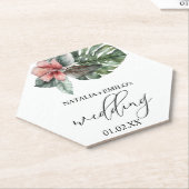 水彩モンスターリーフフローラ結婚ズ ペーパーコースター (アングル)