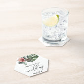 水彩モンスターリーフフローラ結婚ズ ペーパーコースター (インサイチュ)