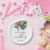 水彩モンスターリーフフローラ結婚ズ ペーパープレート (パーティー)