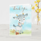 水彩ヤギ農場 カード (黄色い花)