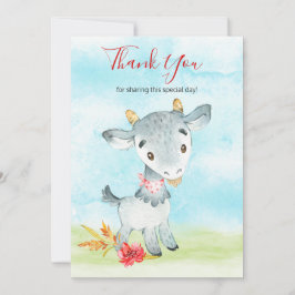 水彩ヤギ農場 サンキューカード