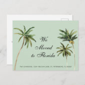 水彩ヤシの木が熱帯でフロリダに移動 案内ポストカード (正面/裏面)