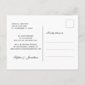 水彩ヤシの木トロピカル日付を保存 案内ポストカード (裏面)