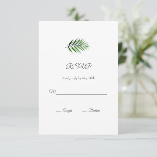 水彩ヤシ 出欠カード (スタンド正面)