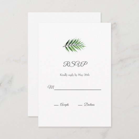 水彩ヤシ 出欠カード (正面/裏面)