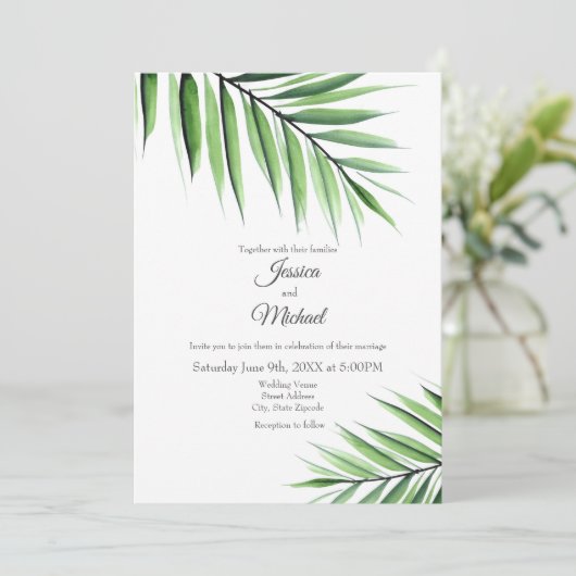 水彩ヤシ 招待状 (スタンド正面)