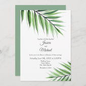 水彩ヤシ 招待状 (正面/裏面)