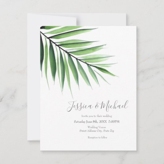 水彩ヤシ 招待状 (正面)