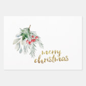 水彩ヤドリギ ラッピングペーパーシート (正面)