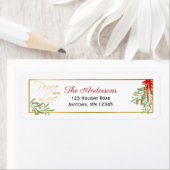 水彩ヤドリギ |休日の差出人住所 ラベル (インサイチュ)