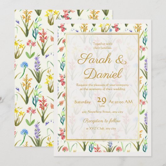 水彩ヤナギ 招待状 (正面/裏面)