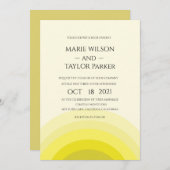 水彩ヤローモノグラム結婚ズ 招待状 (正面/裏面)