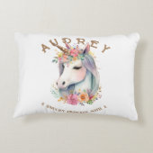 水彩ユニコーンとフローラリース アクセントクッション (裏面)