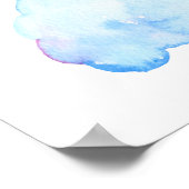 水彩ユニコーンとレインボー ポスター (角)