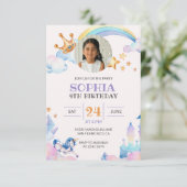 水彩ユニコーンカスタム誕生日 招待状 (スタンド正面)