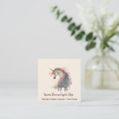 水彩ユニコーンスクエアビジネスカード スクエア名刺 (スタンド正面)