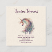 水彩ユニコーンスクエアビジネスカード スクエア名刺 (裏面)