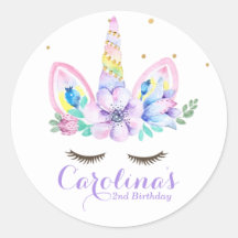 水彩ユニコーンステッカー