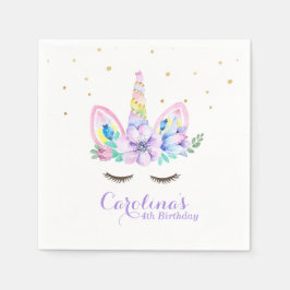 水彩ユニコーンナプキン スタンダードカクテルナプキン