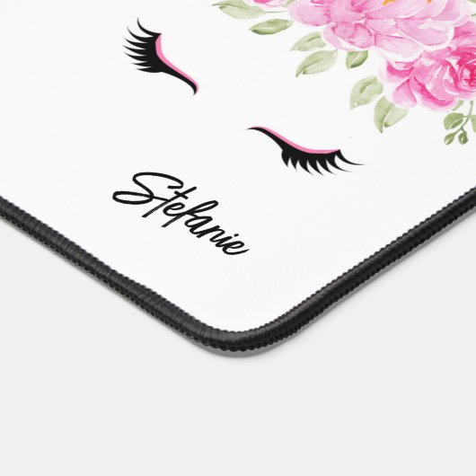 水彩ユニコーンパーソナライズされた季節 デスクマット (コーナー)