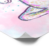 水彩ユニコーンマジカルデイガールズ誕生日 ポスター (角)