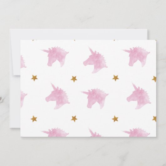 水彩ユニコーンマジカルデイガールズ誕生日 招待状 (裏面)