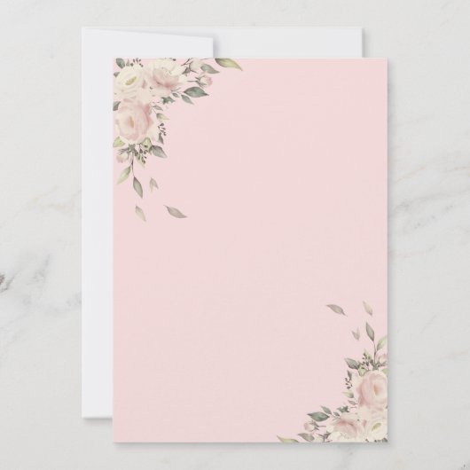 水彩ユニコーンムーンフローラ赤ちゃんシャワー 招待状 (裏面)