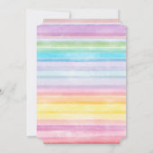 水彩ユニコーンレインボーストライプズ赤ちゃんシャワー 招待状 (裏面)