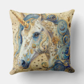 水彩ユニコーン装飾用クッション クッション (裏面)