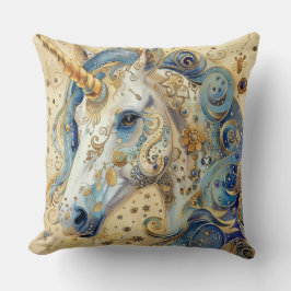 水彩ユニコーン装飾用クッション クッション
