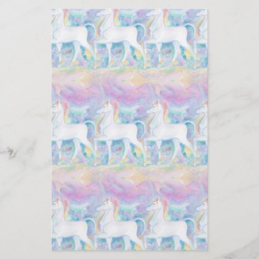 水彩ユニコーン 便箋 (正面)