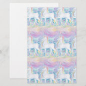 水彩ユニコーン 便箋 (正面/裏面)