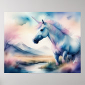 水彩ユニコーンIII ポスター (正面)