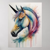 水彩ユニコーンVII ポスター (正面)