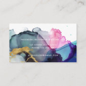 水彩ユニーク金ゴールド名モダン刺 名刺 (裏面)