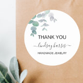 水彩ユーカリありがとうジュエリー ラウンドシール