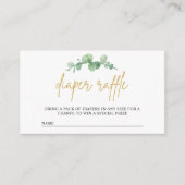 水彩ユーカリおむつラッフルインサートカード エンクロージャーカード (正面)